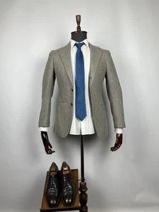 Suitsupply Havana Jetted Light Brown Half Lined 2 Roll 3 Blazer Jacket US 34 - Picture 1 of 16