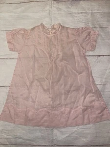 Vintage Baby Girls 0-6 Months Pink Hand Embroidered Dress - Picture 1 of 3