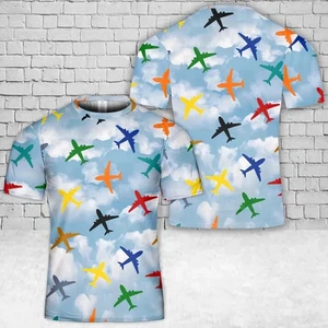 Airplane Colorful T-Shirt 3D - Picture 1 of 2