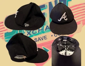 Atlanta Braves New Era 59Fifty Fitted 7 3/8 Hat Cap Men MLB Black All Star - Picture 1 of 1