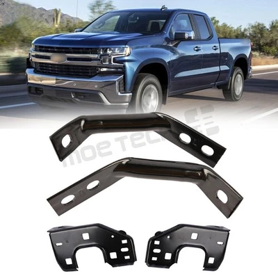 Juego de 4 soportes de parachoques para Chevrolet Silverado 1500 2019 2020 2021 2022 2023 Foto 1 de 4