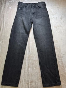 BooHoo MAN Denim Jeans Button Fly Black Mens Size 32x33 Regular To Fit Waist NEW - Picture 1 of 13