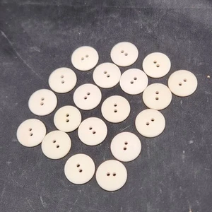 Pastel White Round 2-Hole Buttons Polymide? 3/4" Diameter - Picture 1 of 6
