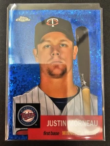 2022 Topps Chrome Platinum #453 Justin Morneau blu mini rifrattore diamante /199 - Foto 1 di 2