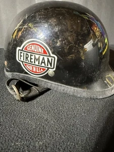 Vintage Black Motorcycle Helmet With Stickers - Picture 1 of 5