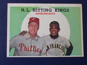 1959 TOPPS WILLIE MAYS & RICHIE ASHBURN--N.L. HITTING KINGS #317 - Imagen 1 de 1