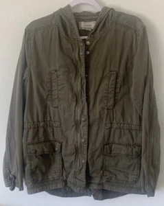 Caslon Military Green Utility Hooded Jacket Size Large - Picture 1 of 7