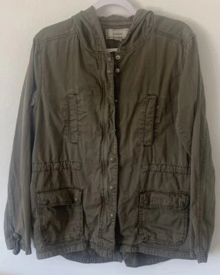 Chaqueta con Capucha Caslon Verde Militar Utilitaria Talla Grande Foto 1 de 4