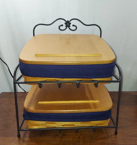 Longaberger 1999 Paper Tray Wrought-iron And Basket Set Cover