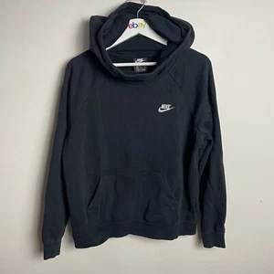 Nike Hoodie Women's Medium Black Fleece Pullover Jumper Athletic - Picture 1 of 10