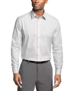 Calvin Klein Steel Regular Fit Stretch Dress Shirt Men's 17.5 32-33 Gray Multi - Picture 1 of 19