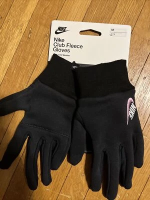 Nike Club Fleece Training Gloves Black Girls Size:Youth Medium NEW/NWT - Image 1 of 2