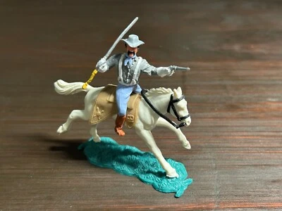 Timpo Confederate/ CSA Cavalry Mounted - White Gloves Conversion - ACW - 1970's - image 1 of 3