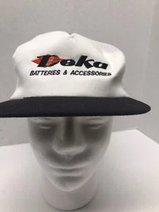 VTG Deka Battery Company Hat Trucker Brand Advertising Cap Adjustable White USA - Picture 1 of 7