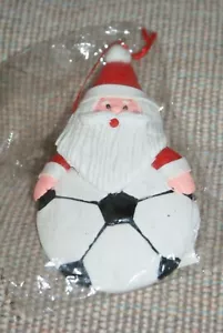 Santa Soccer Ball Ornament NEW Fast Shipping - Picture 1 of 3