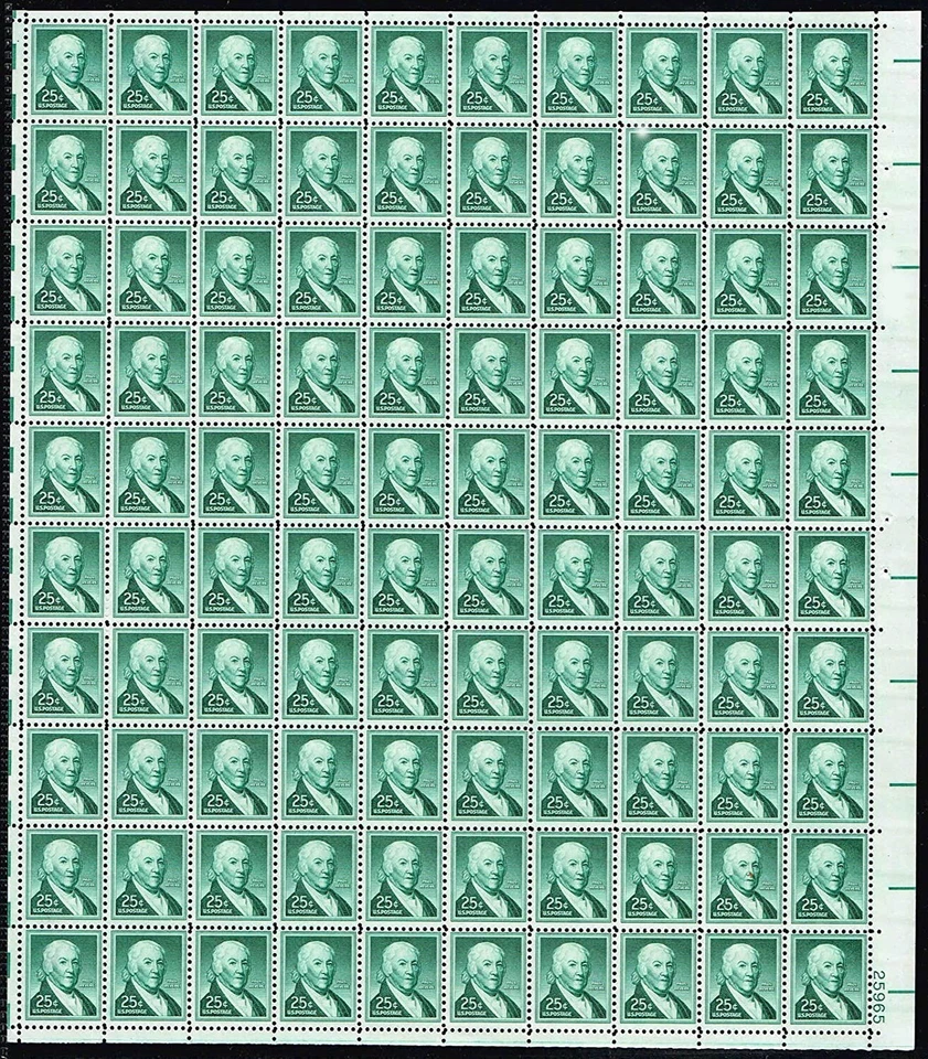 1048, Mint 25¢ Sheet of 100 Paul Revere Stamps Cat $165.00 - Stuart Katz - Image 1 of 1