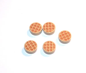 5x LEGO® Fliese/Kachel 1x1 rund Waffel Gebäck 98138pb118 NEU Beige - Bild 1 von 1
