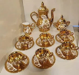 Juego de té/café Neiman Marcus Estel porcelana chapada en oro - Imagen 1 de 19