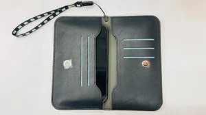 Universal cellphone pouch bag wallet purse leather holster case for 6.1" Size - Picture 1 of 22