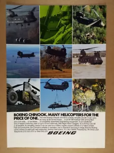 Boeing Chinook 414-100 1984 helicóptero estampado vintage anuncio - Imagen 1 de 1