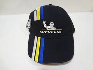 Men's Michelin Man Logo Adjustable Strapback Hat Tire Threads Burnout Stripes - Picture 1 of 6