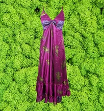Womens Strap Boho Beach Maxi Dress, Summer Maxi Dress,Halter Dresses, Purple S/M