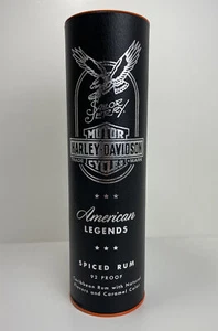 Harley Davidson Empty Cylindrical Spiced Rum 11.5” Container - Picture 1 of 10