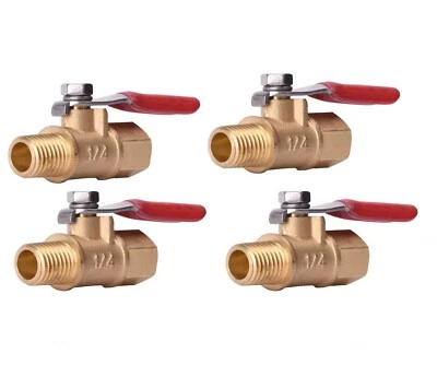 4PCS 1/4" Male Female NPT Brass Ball Valve Water Air Tank Drain Shut Off USA - Image 1 of 4