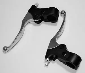 JUEGO DE PALANCA DE MANGO DE FRENO TRIKKE T12 NEGRO Y CROMO SCOOTER ROADSTER * Nuevo - Imagen 1 de 2