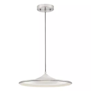 Hanging Lamp LED 15 W Pendant Light Disk Nickel Dining Room Living Dimmable - Picture 1 of 2