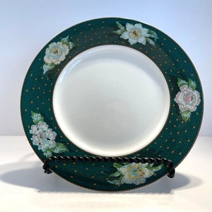 Sasaki Messina Salad Lunch Plate by Stephen Dwecke Mosaic Flowers Green Rim - Picture 1 of 9