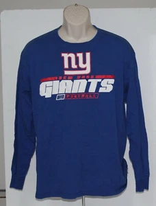 New York Giants Football NFL Team Apparel Men's Large Blue Long Sleeve Shirt - Picture 1 of 5