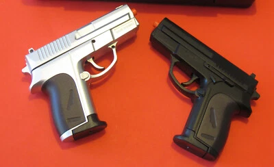 UK ARMS Cool Two Compac Spring Airsoft Gun SIG Pro Style P618, Silver Black 6mm BB