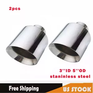 Universal 3'' inlet 5'' outlet Exhaust End Tips Muffler Exhaust Tip 5' 152mm - Picture 1 of 7