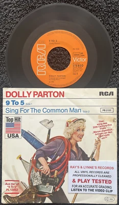 Dolly Parton - 9 To 5 7'' Vinyl IMPORT 1980 CLEANED/PLAY TESTED EX+ VIDEO CLIP - Image 1 of 4