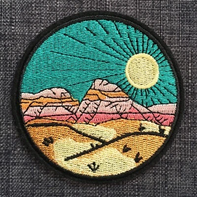 SUNNY DESERT Outdoor Travel Souvenir 100% Embroidered Patch Badge Motif Iron-On - Image 1 of 4