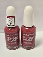 2 Pack Wet N WildFast Dry AF Nail Polish Color, Red Happy Rosy Day Dry in 40 Sec