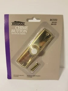 BROAN RC830 SOLID BRASS CHIME BUTTON RECESSED MOUNT-LIGHTED - Picture 1 of 8