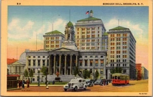 BOROUGH HALL Brooklyn, New York NY linen unused Postcard - Picture 1 of 2