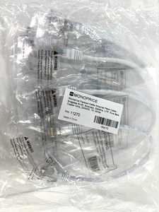 Lote (10) Cable de conexión Ethernet Monoprice Flexboot Cat5E blanco 6" 11270 nuevo - Imagen 1 de 3