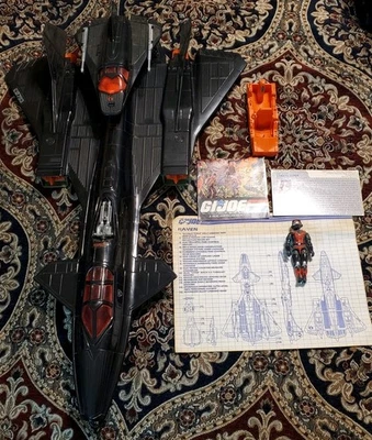 GI Joe Hasbro 1986 Cobra Night Raven S3P  With Strato-Viper V1 Figure  - Image 1 of 4
