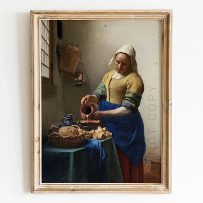 Impresión de póster de arte de pared The Milkmaid de Johannes Vermeer Foto 1 de 4