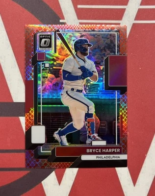 Bryce Harper 2022 Donruss Optic Prizm Red Dragon Scale SP #’d/99 #200 Phillies Foto 1 de 3