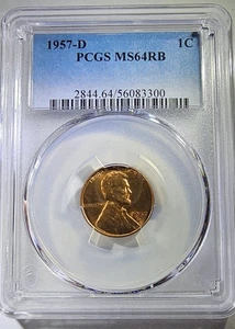 1957-D 1C PCGS MS64RB - Picture 1 of 4