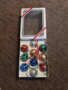 Vintage Pyramid Christmas Ornaments Shiny Glass in Original Box 9 Total  - Picture 1 of 8