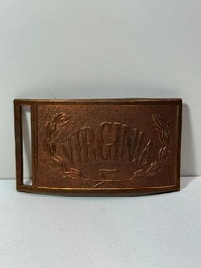 VIRGINIA - HEBILLA DE CINTURÓN DE LATÓN VINTAGE IMPORTADOR R.J. HUGHES - Imagen 1 de 6