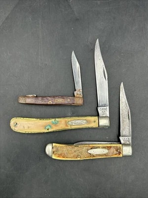 Lote de 3 navajas de bolsillo Case XX vintage, 2000 y 1920-1940 y 1964 Foto 1 de 4
