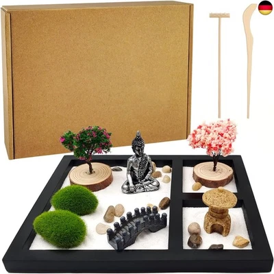 LuXianYS Zen Garten Set, Japense Sand Meditations-Ornamente, Zubehör, Mini