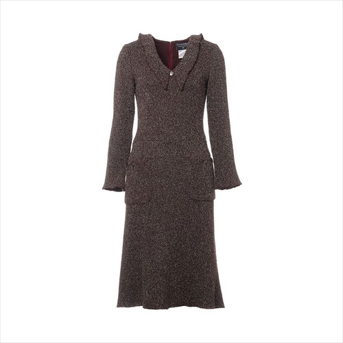 CHANEL COCO Bottone 97A Lana x Nylon P09265V05806 pezzo unico cachi WS15103