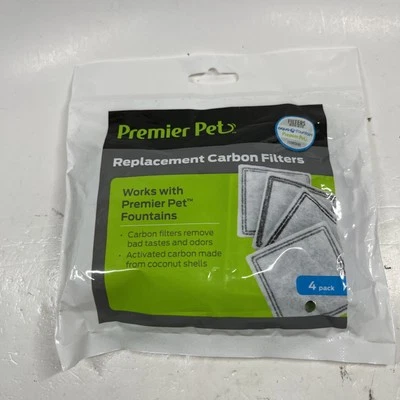 Premier Pet 4 Pack Replacement Carbon Filters Dog Cat Fountains GAC00-16285 NEW - Image 1 of 2
